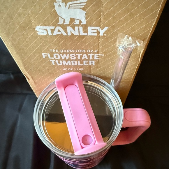New Stitch Stanley Pink Checker Tumbler with Straw 40oz - Picture 3 of 5